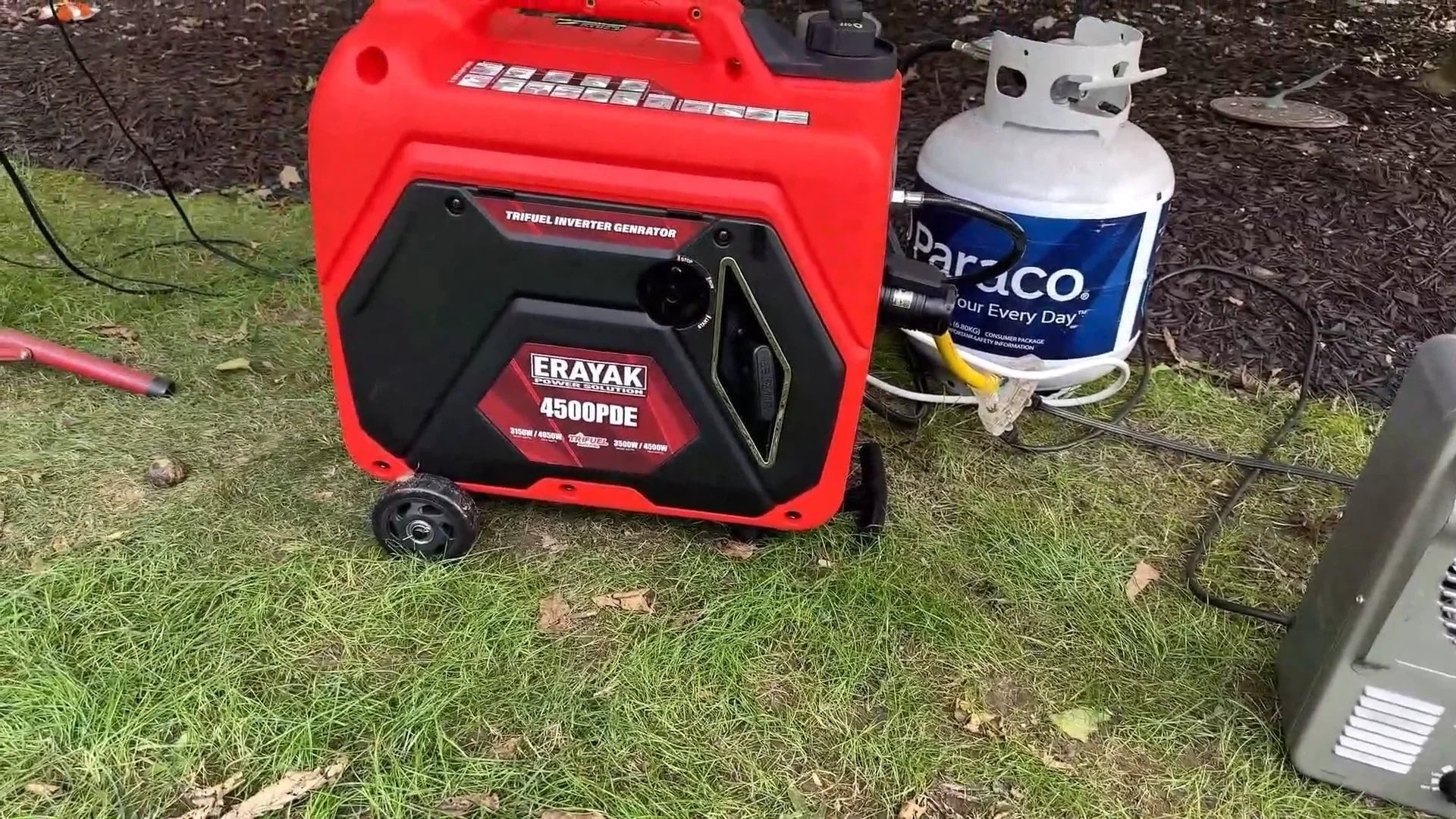 Erayak 4500PD dual fuel inverter generator outdoor test with propane