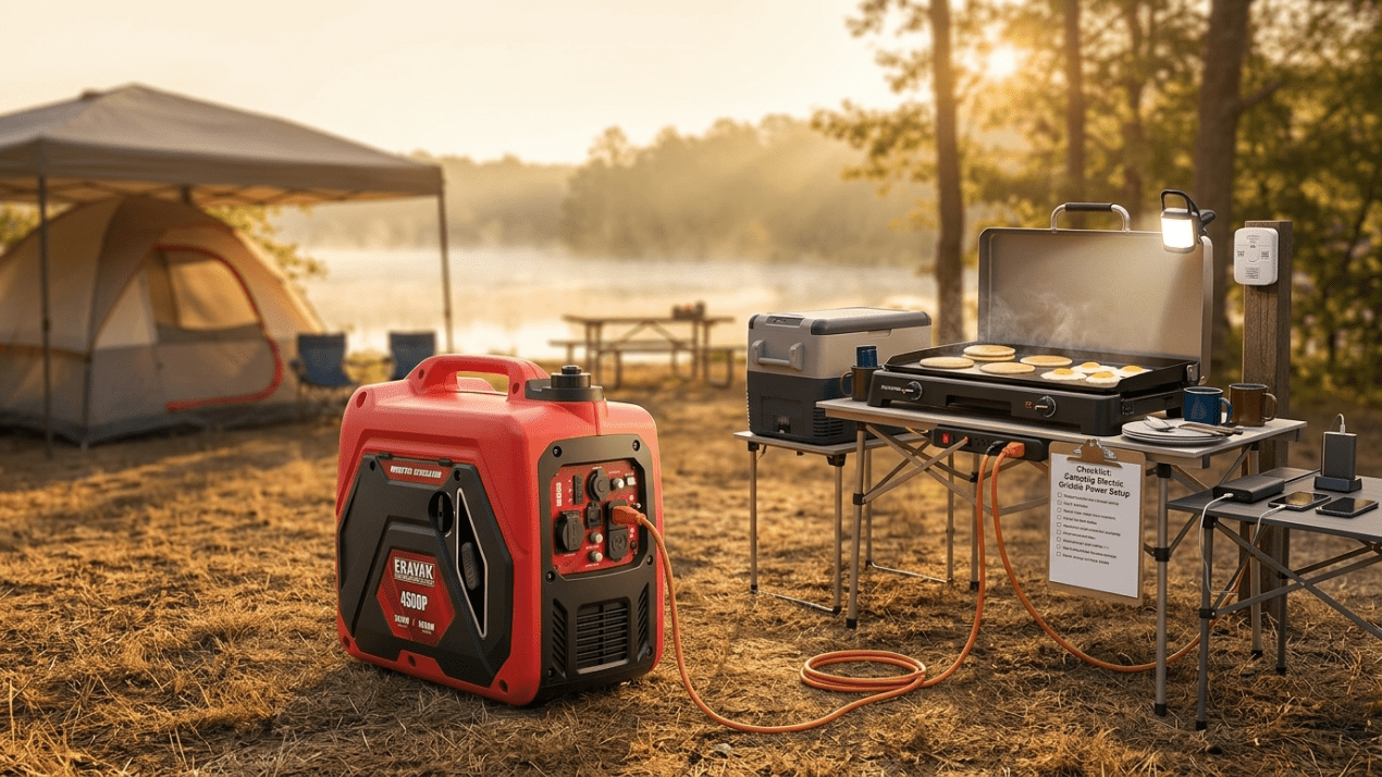 Camping Electric Griddle Power Setup: Generator Guide for Outdoor Breakfast and Camp Kitchens - Erayak Power