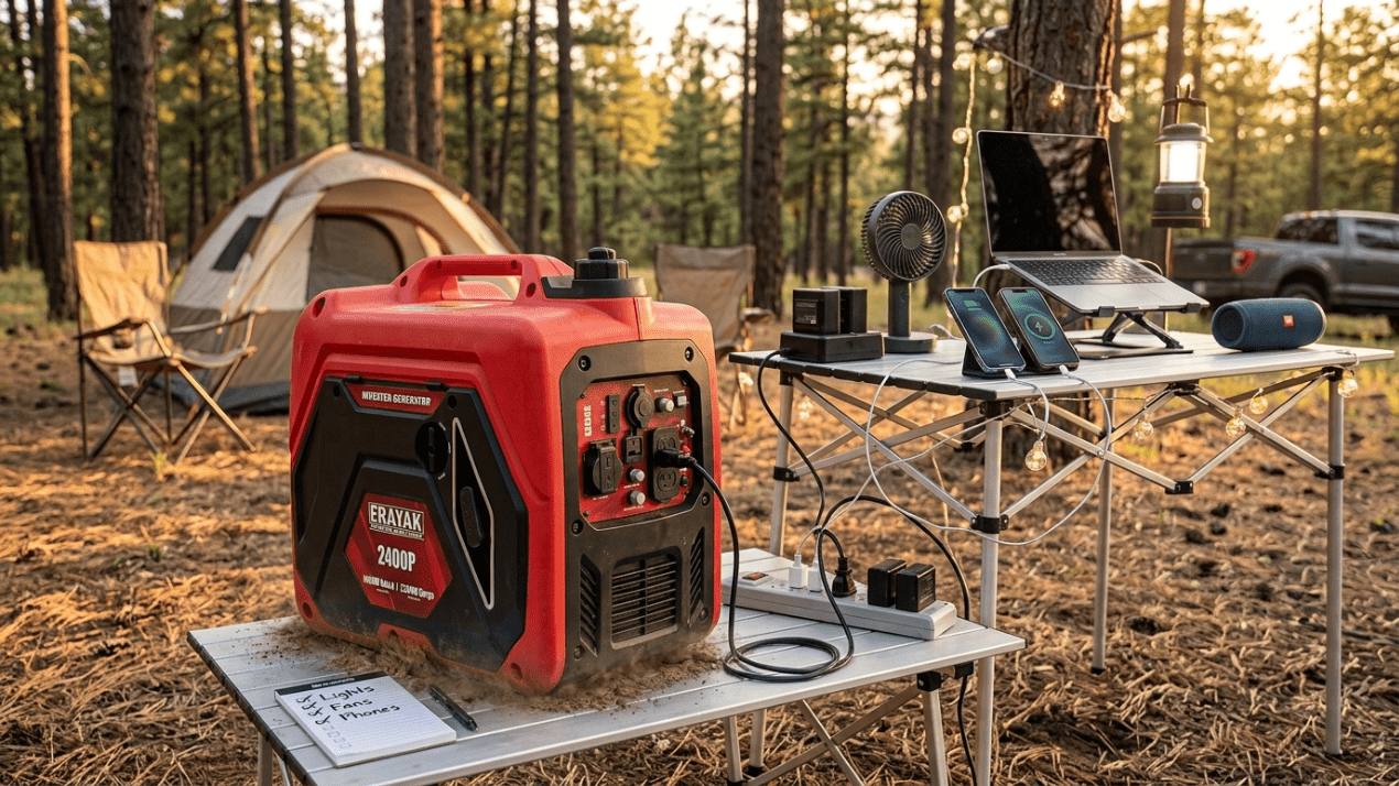 Camping Generator for Lights, Fans, and Phone Charging - Erayak Power