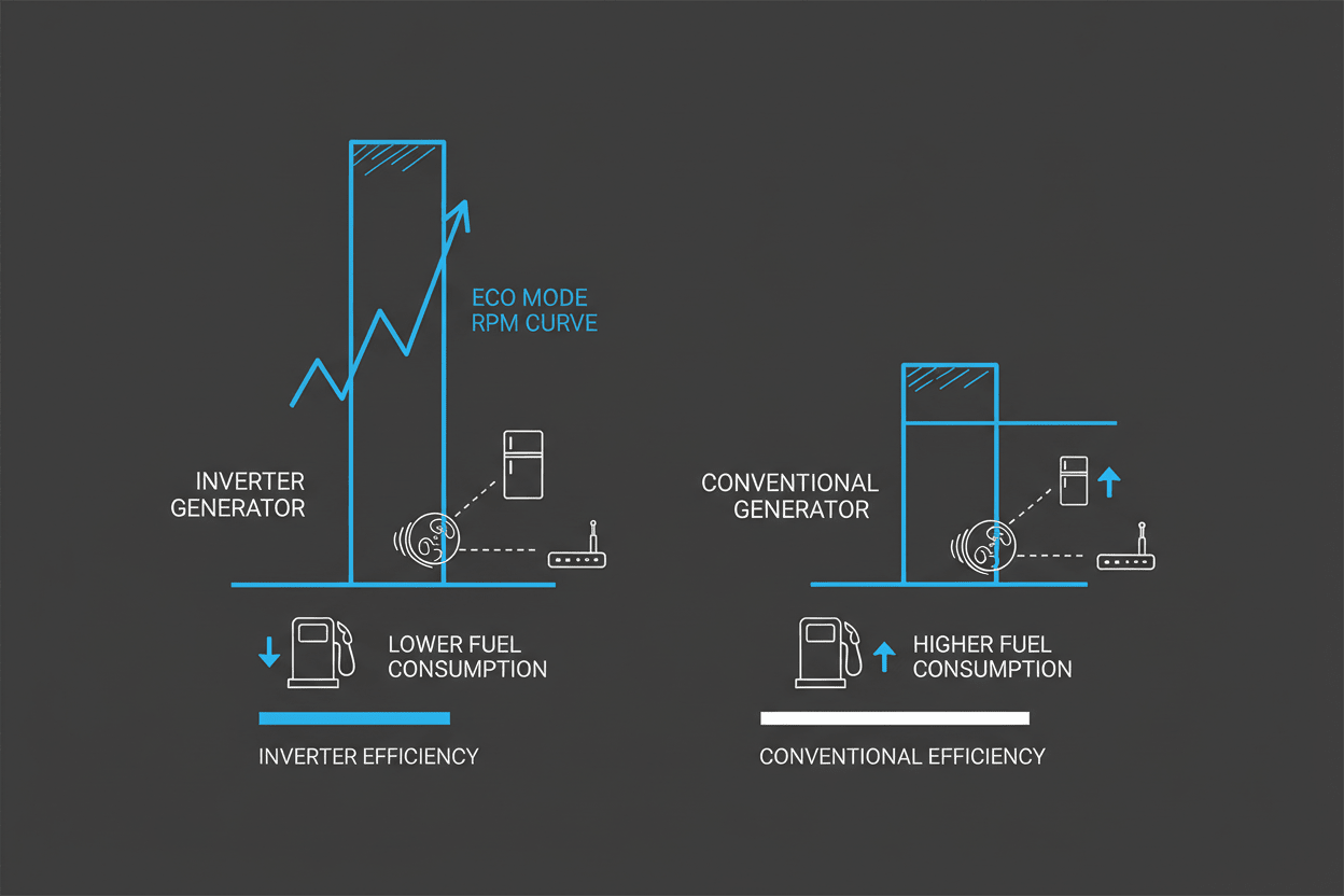 How Inverter Generators Improve Fuel Efficiency During Home Outages - Erayak Power