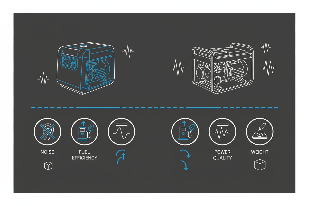 Inverter Generators vs Traditional Generators (Full Comparison Guide) - Erayak Power