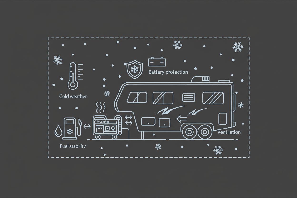 RV Generator Use in Winter: Cold Weather Operation & Preparation - Erayak Power