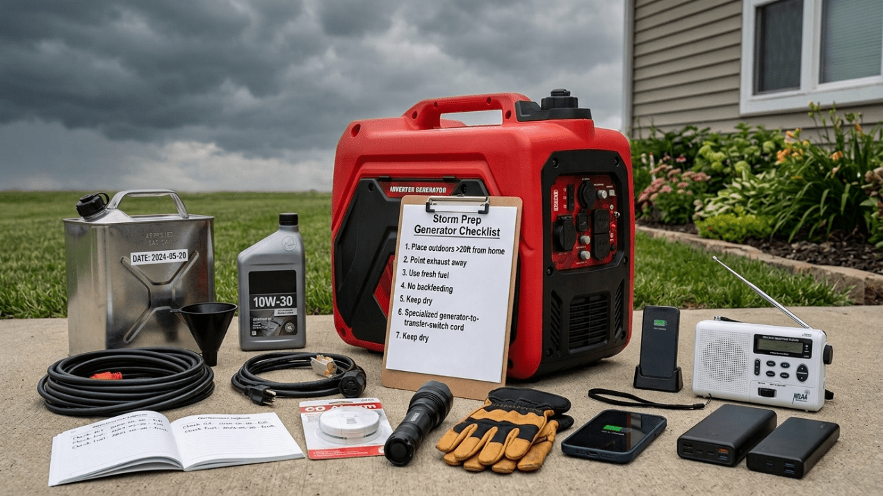 Storm Prep Generator Checklist: Maintenance, Fuel and Safe Connections - Erayak Power