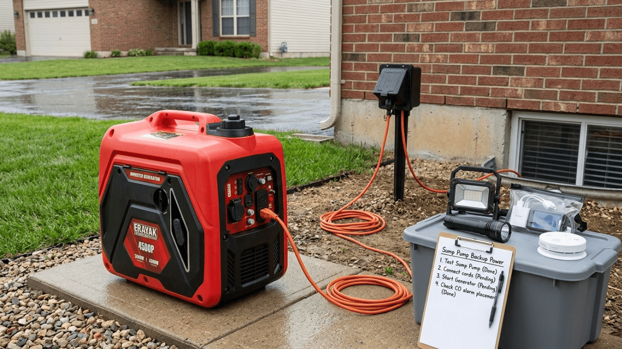 What Size Generator Do You Need for a Sump Pump? Backup Power Guide - Erayak Power