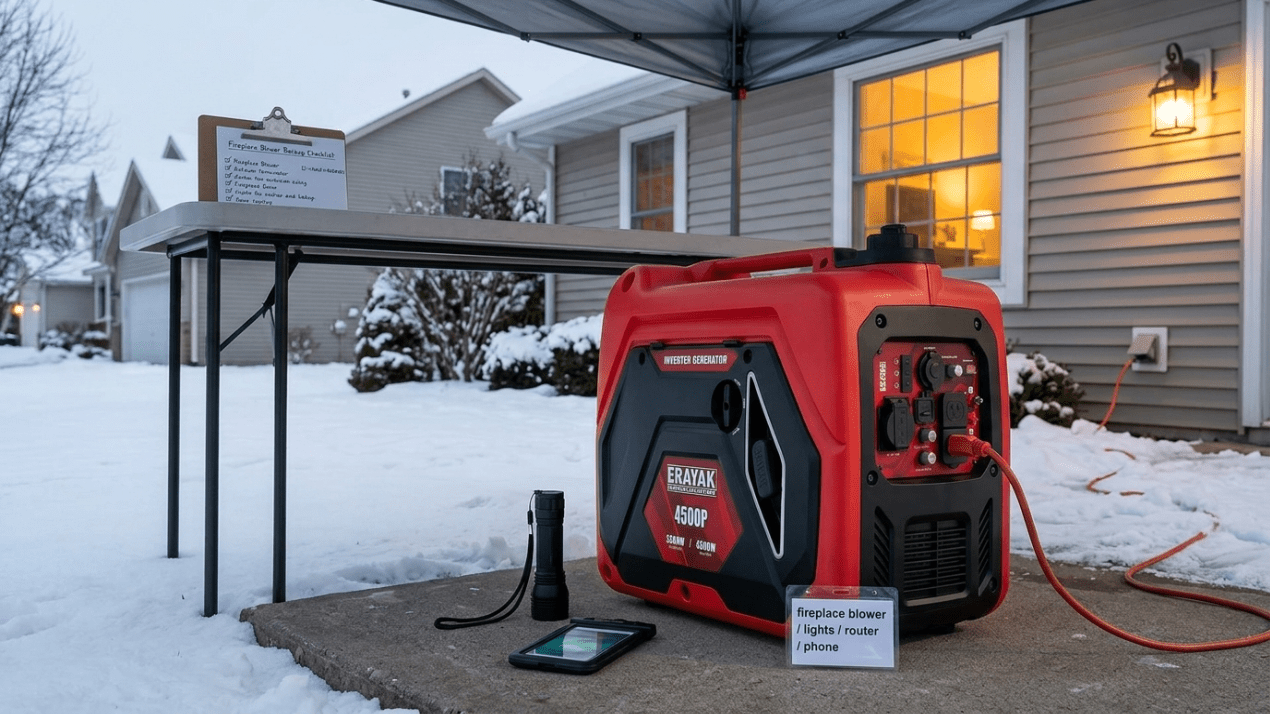 What Size Generator for a Gas Fireplace Blower During a Power Outage? - Erayak Power