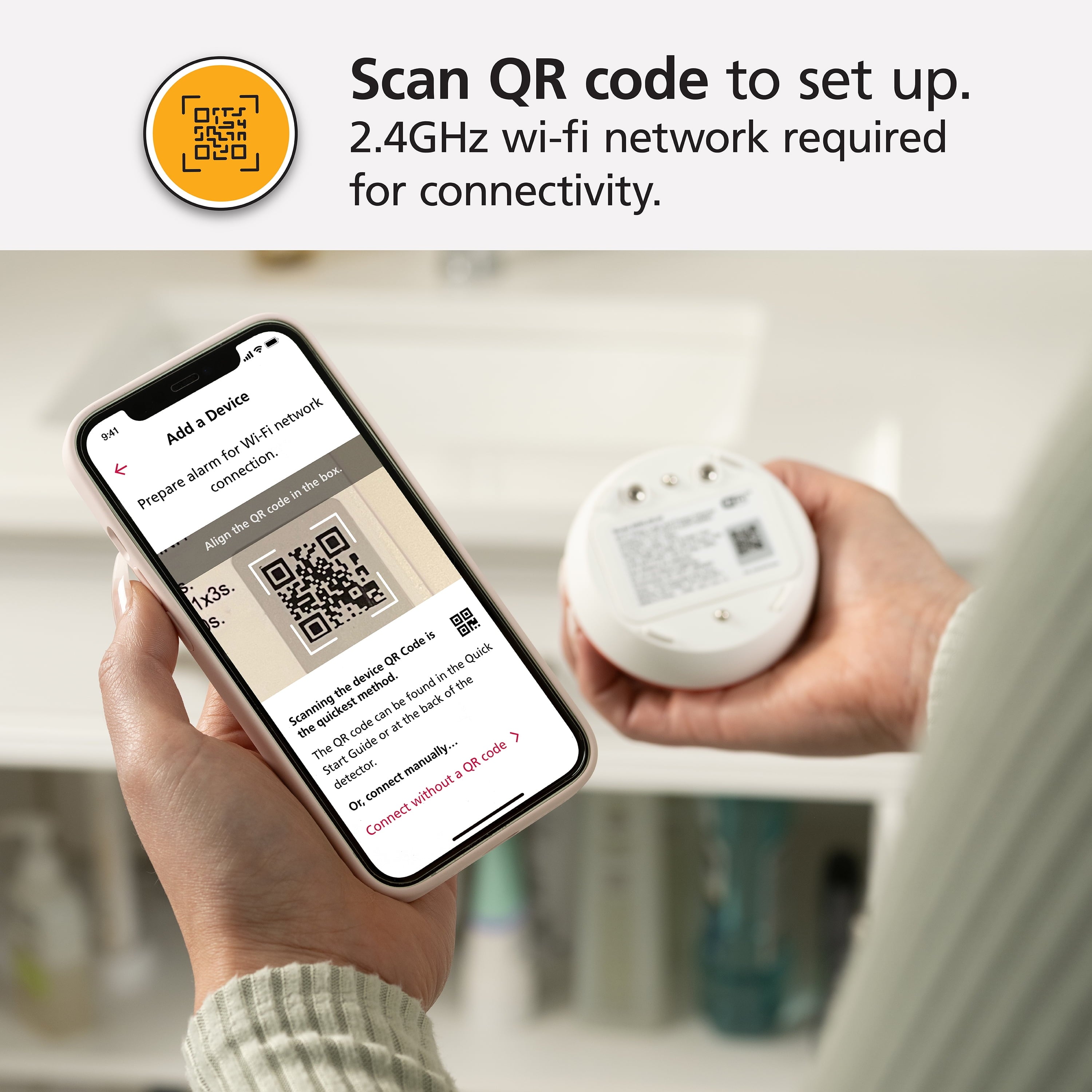 Battery Operated Smart Water Leak Detector & Freeze Alarm with Wi-Fi