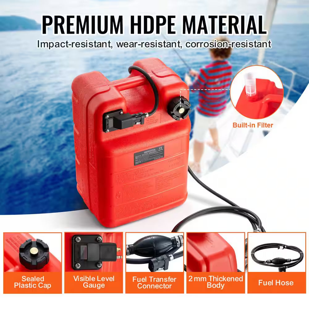 Marine Fuel Tank, 6.34 Gal., Portable Boat Fuel Gas Tank for Outboard Engine Boats, Outboard Marine Boat Fuel Tank