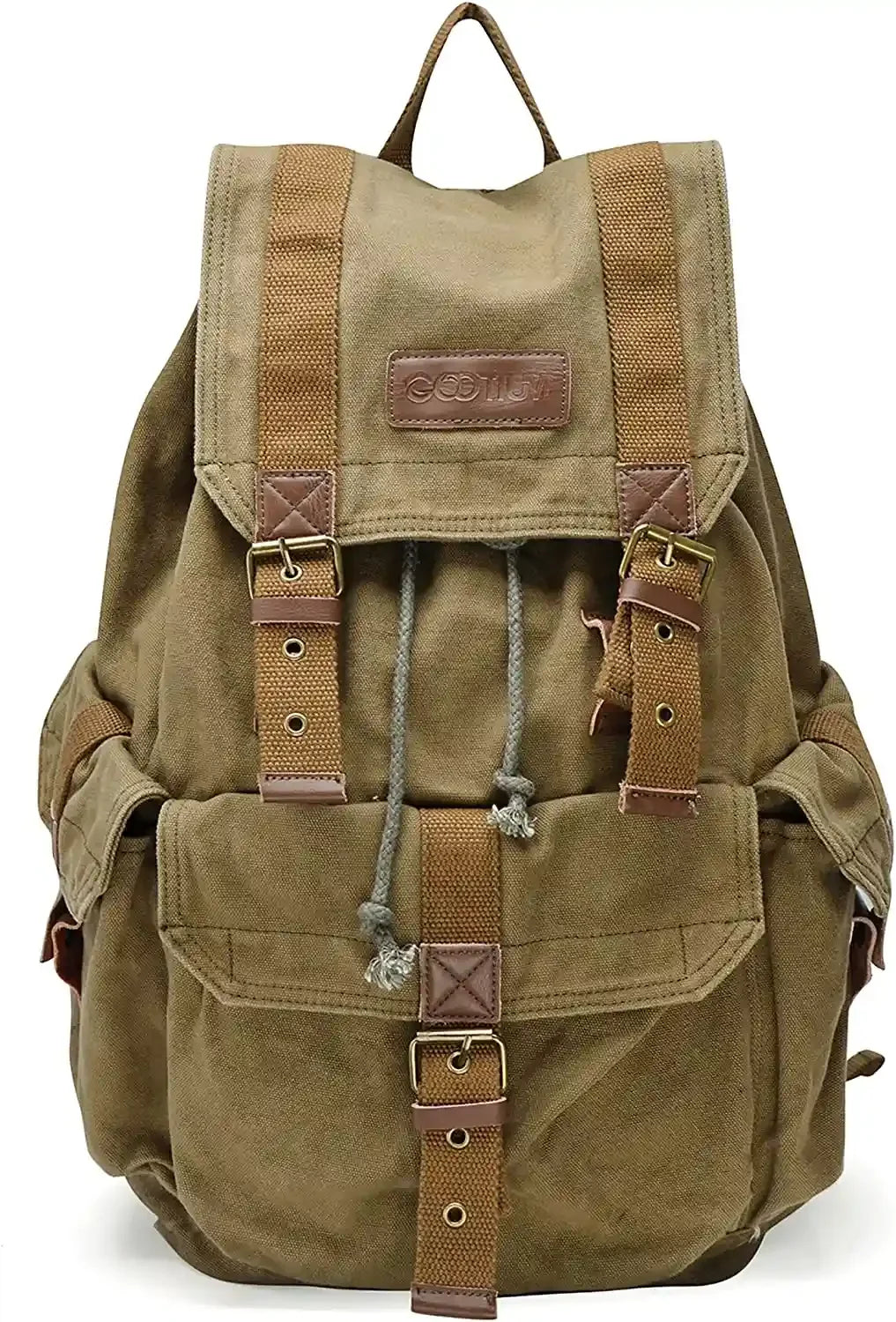 GOOTIUM 21101AMG Specially High Density Thick Canvas Backpack Rucksack, Field Tan, Large