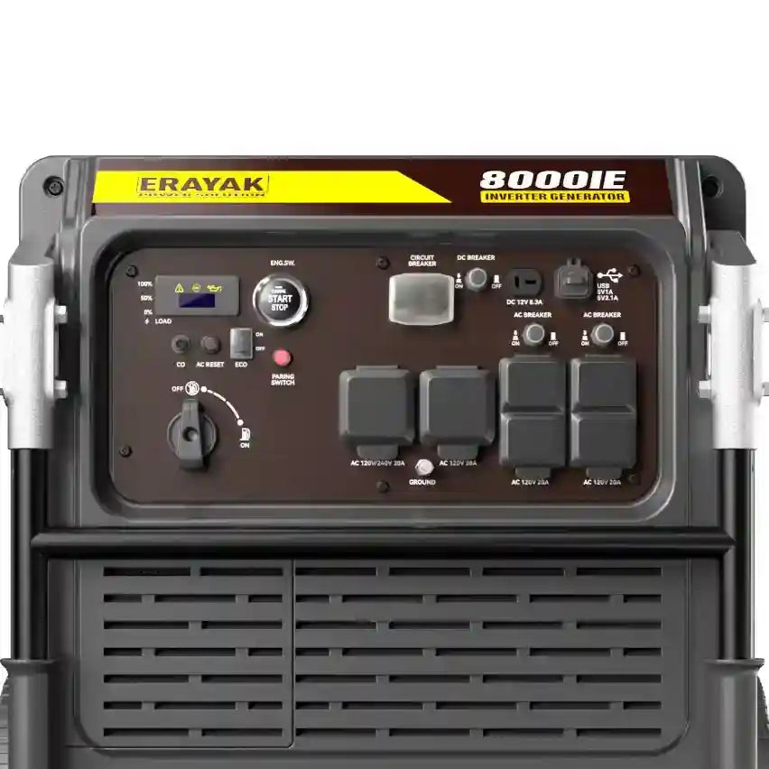 Erayak 8000W Inverter Generator – 120/240V 30Amp, Remote Electric Start, Quiet Operation For Home Emergency