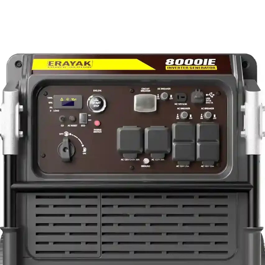 Erayak 8000W Inverter Generator – 120/240V 30Amp, Remote Electric Start, Quiet Operation For Home Emergency