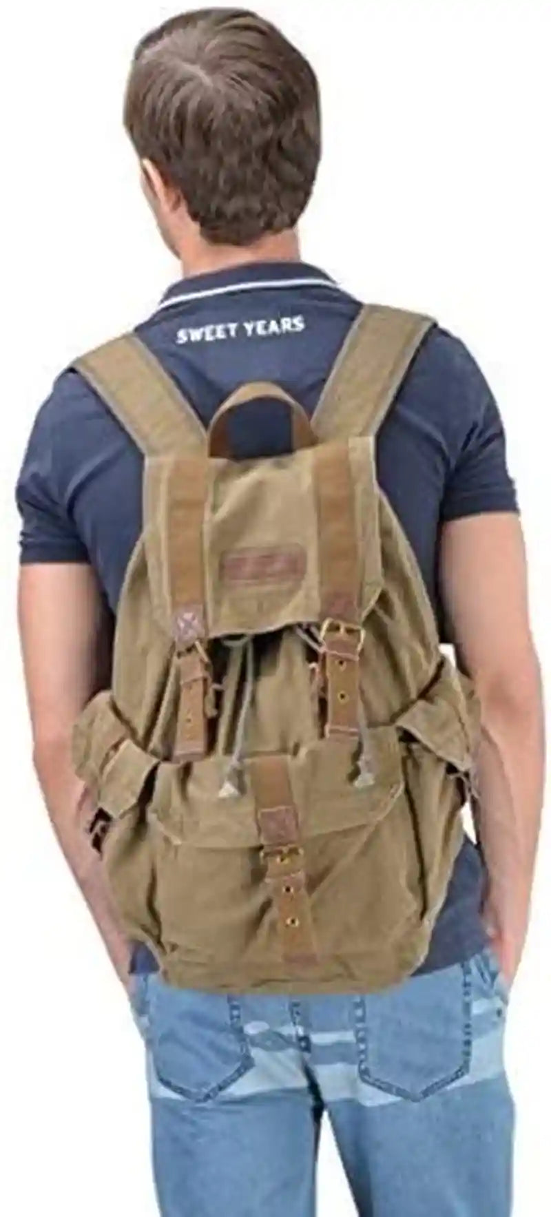 GOOTIUM 21101AMG Specially High Density Thick Canvas Backpack Rucksack, Field Tan, Large