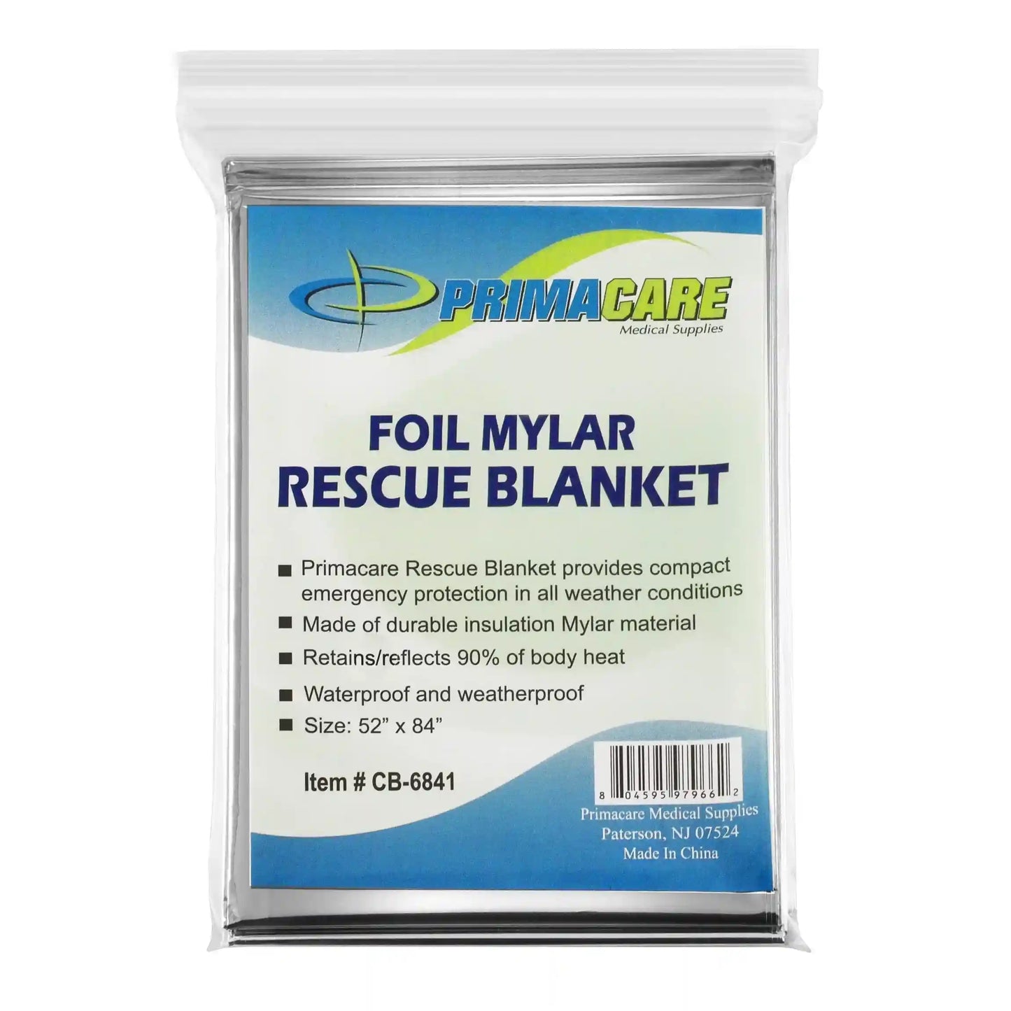 HB-10 Emergency Foil Mylar Thermal Blanket (Pack of 10), 52 Length X 84 Width