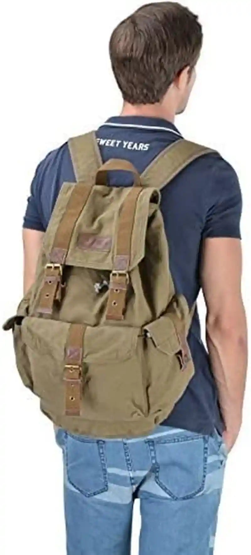 GOOTIUM 21101AMG Specially High Density Thick Canvas Backpack Rucksack, Field Tan, Large