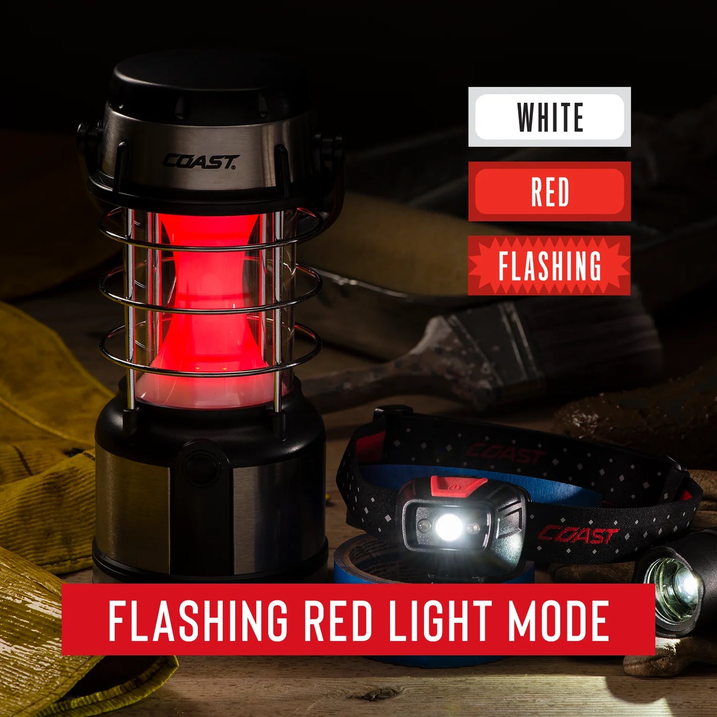 (2 Pack) EAL18 LED Lantern – 460 Lumens, Dual Color (White & Red), 4 Light Modes, IP54 Rated