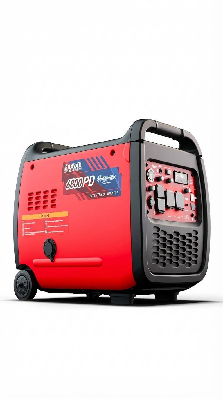 Erayak 6800W Portable Inverter Generator - 120V/240V Home Backup | Dual Fuel & Tri-Fuel Ready
