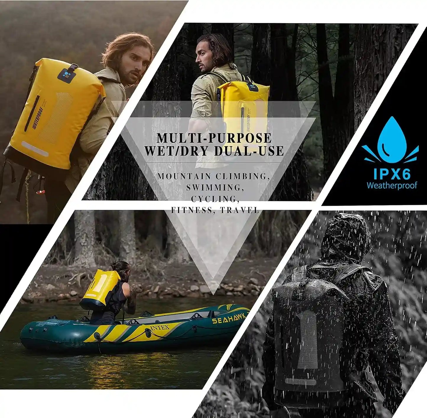 IDRYBAG Waterproof Backpack for Men 20L/30L/40L, Floating Dry Bag Kayak, Dry Backpack Hiking