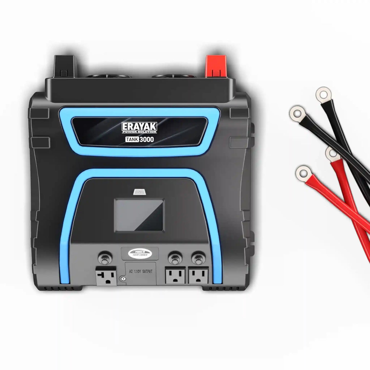 Erayak 3000W Power Inverter, 12V DC to 120V AC, LCD Display, Modified Sine Wave, Remote Control, Direct-Connect Terminal, for RV, Truck, Solar System, Home Backup
