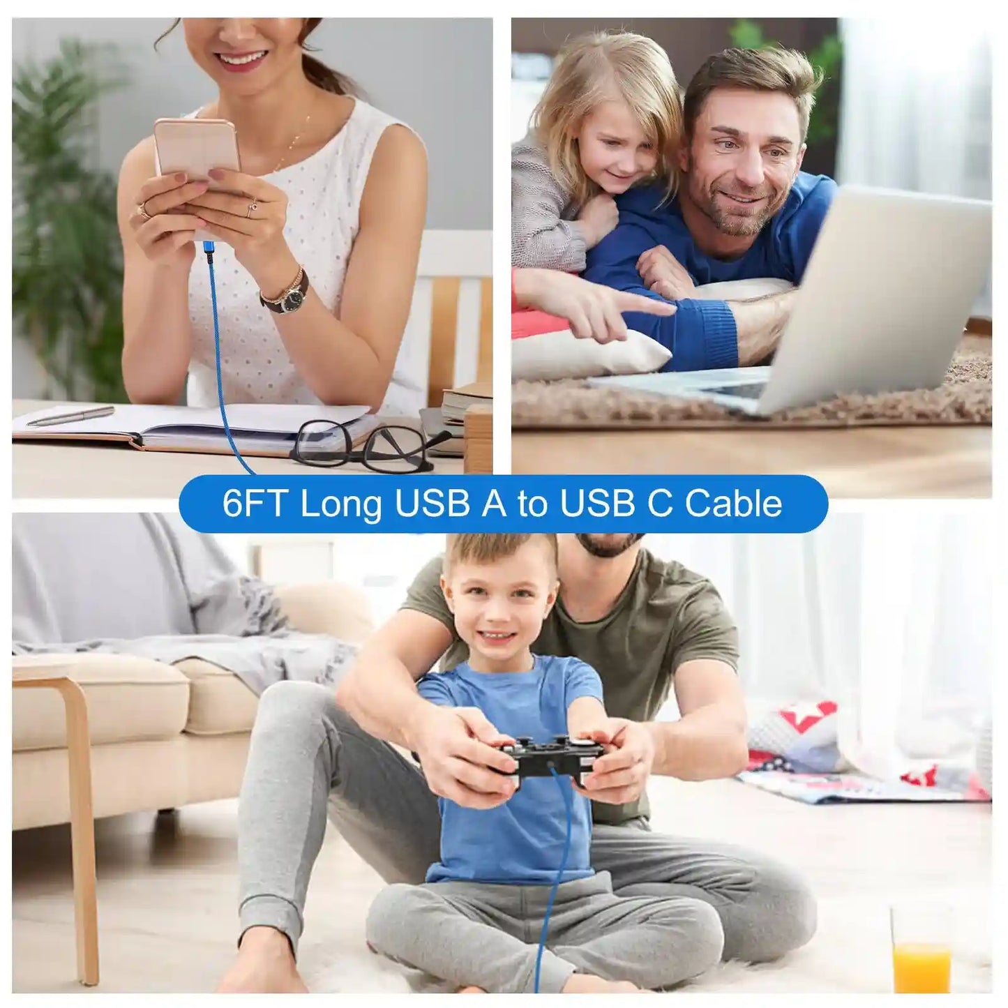 S25 Edge Charger Cable USB C Car Charger Cord for Samsung Galaxy S25 Edge S25 Ultra Plus A16 5G A36 A26 A56 A35 A15, 2 Pack 6FT 3.1A Long Type A to USB C Fast Charging Cable Andriod Phone Power Cord