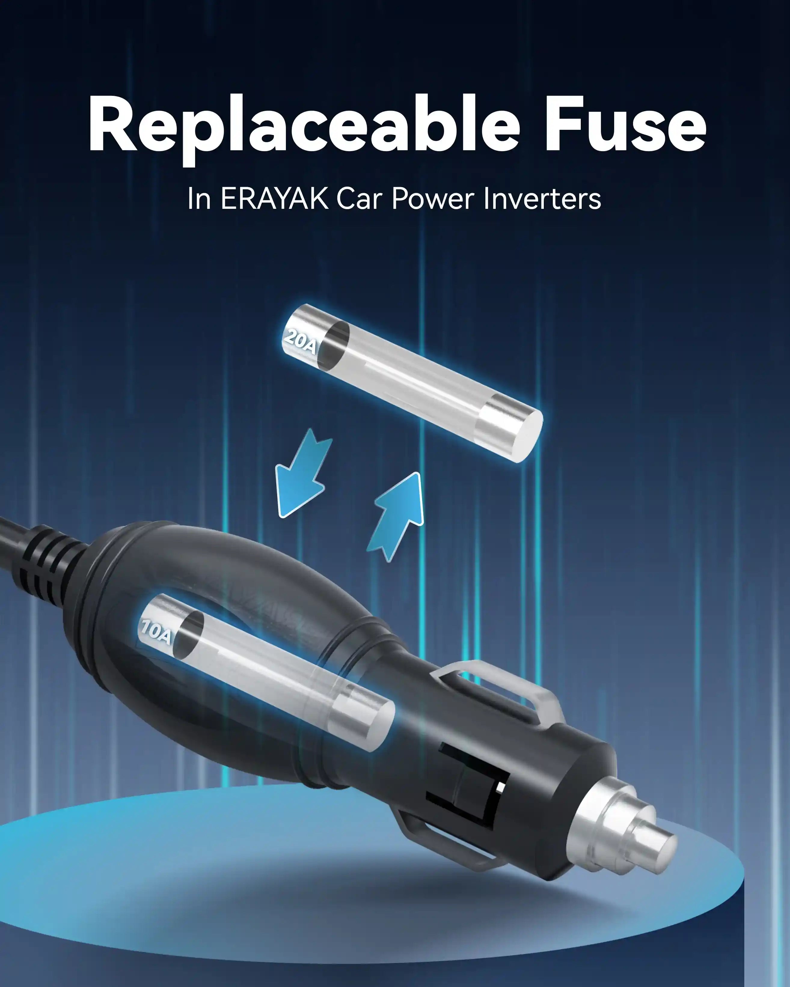 Erayak 12V 200W Continuous Power Inverter USB-C Charger, 3.1A USB for Car, Truck