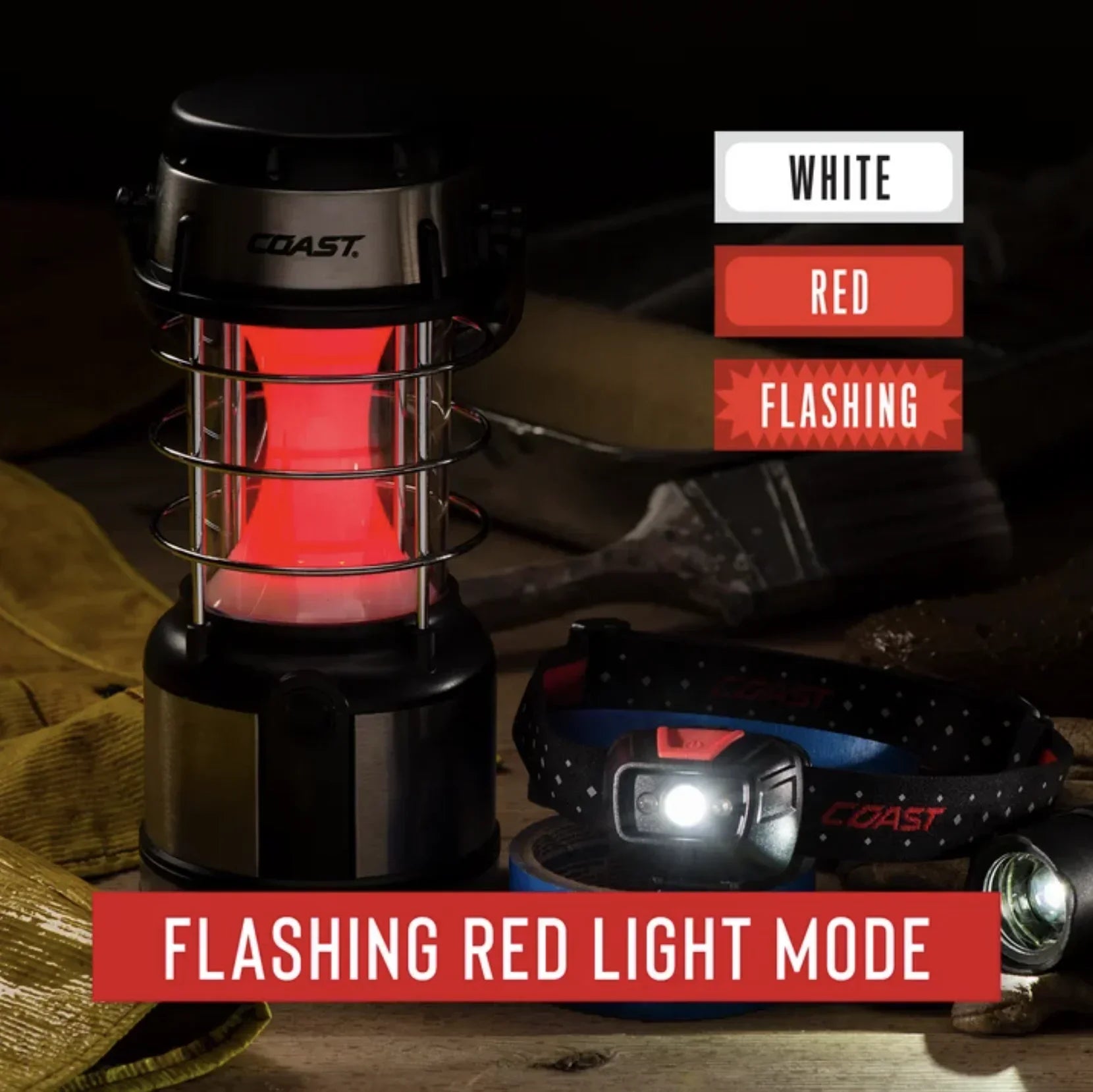 (2 Pack) EAL18 LED Lantern – 460 Lumens, Dual Color (White & Red), 4 Light Modes, IP54 Rated