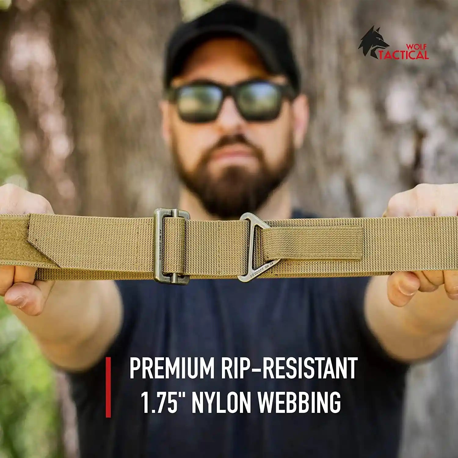 WOLF TACTICAL Everyday Riggers Belt - Tactical 1.75” Nylon Web Belt for CQB, CCW