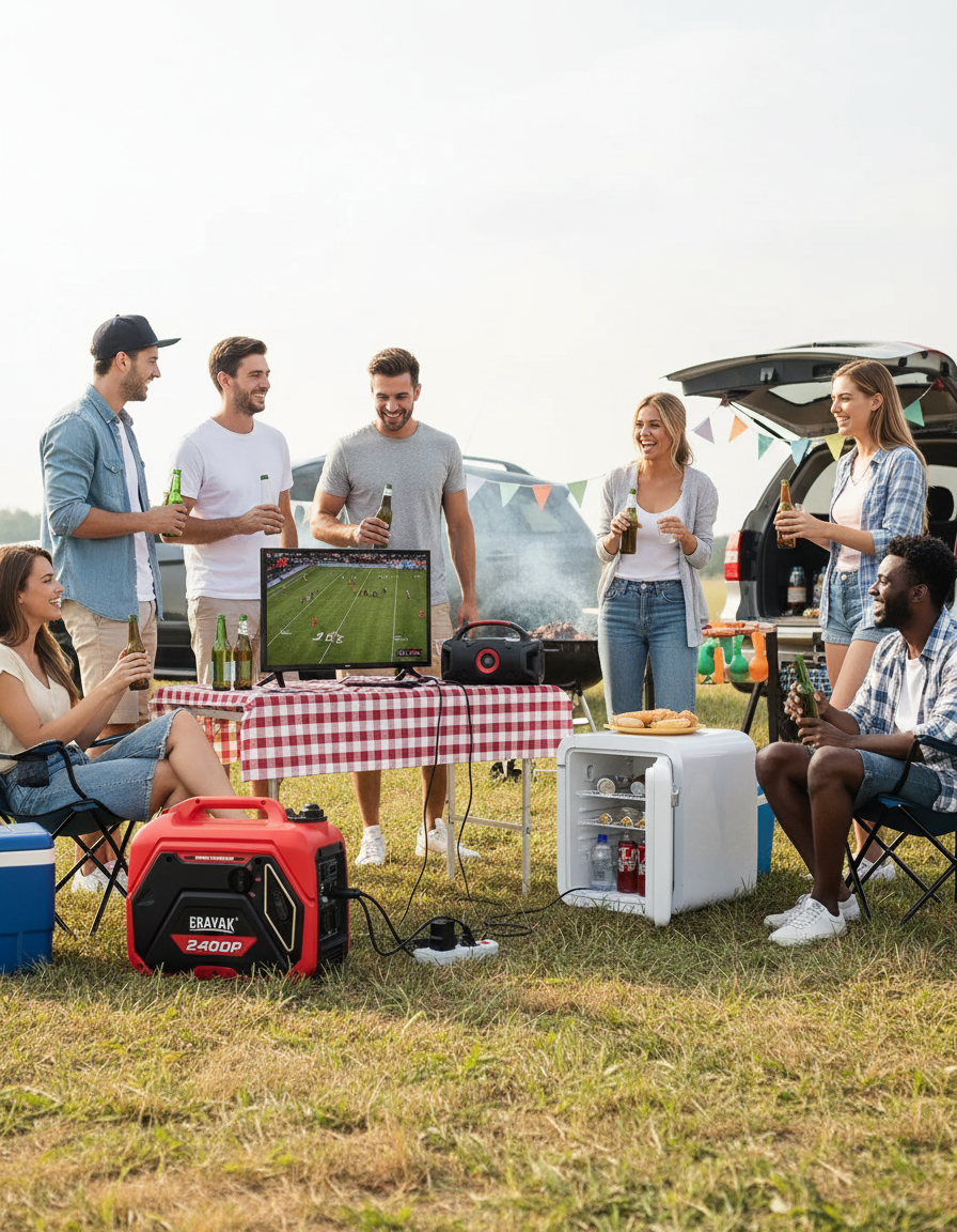 Erayak 2400W Generator Outdoor Tailgate Party - Quiet Portable Power for Entertainment and Recreation