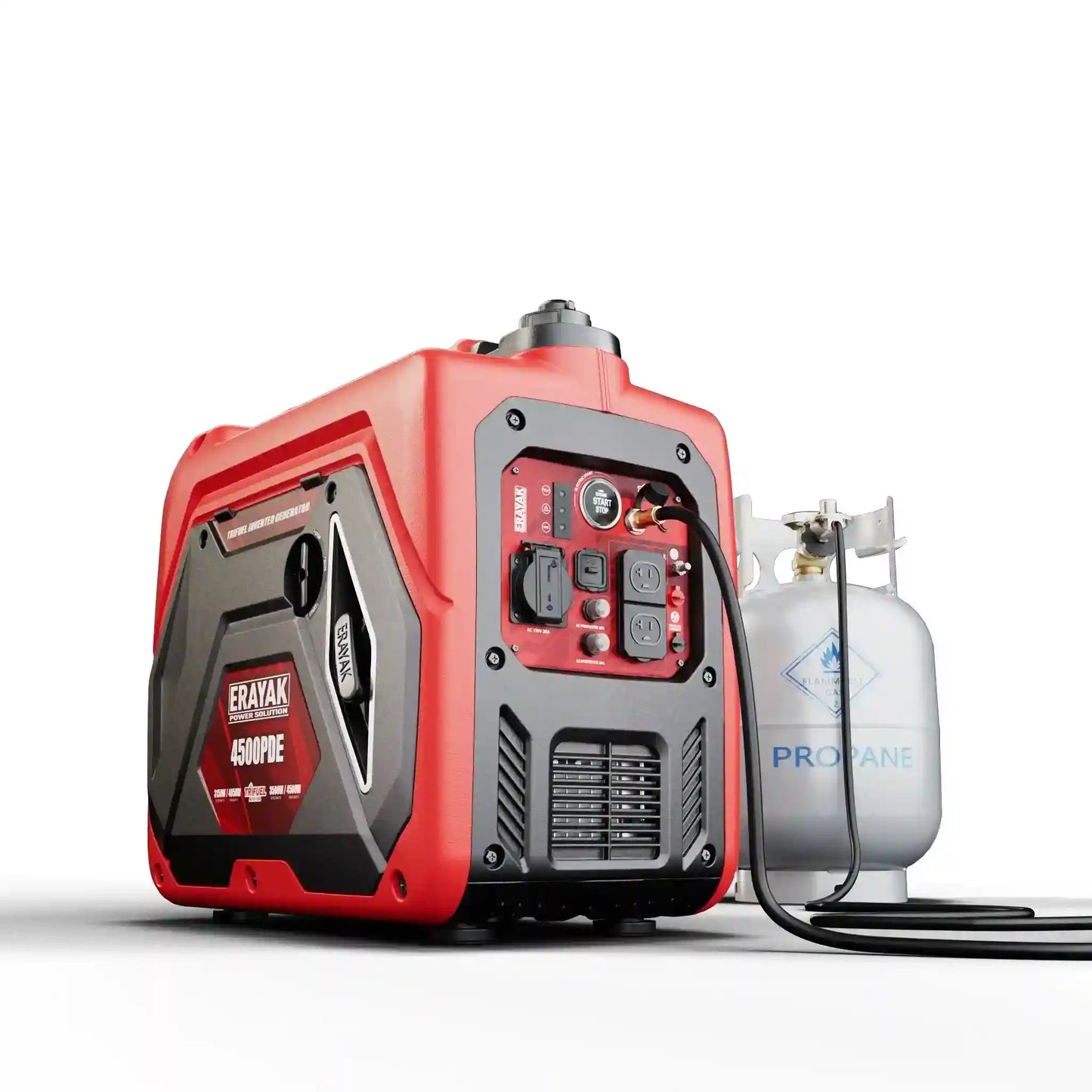 Erayak Generador Inversor Portátil 4500W, Silencioso, Doble Combustible, EYG4500PD