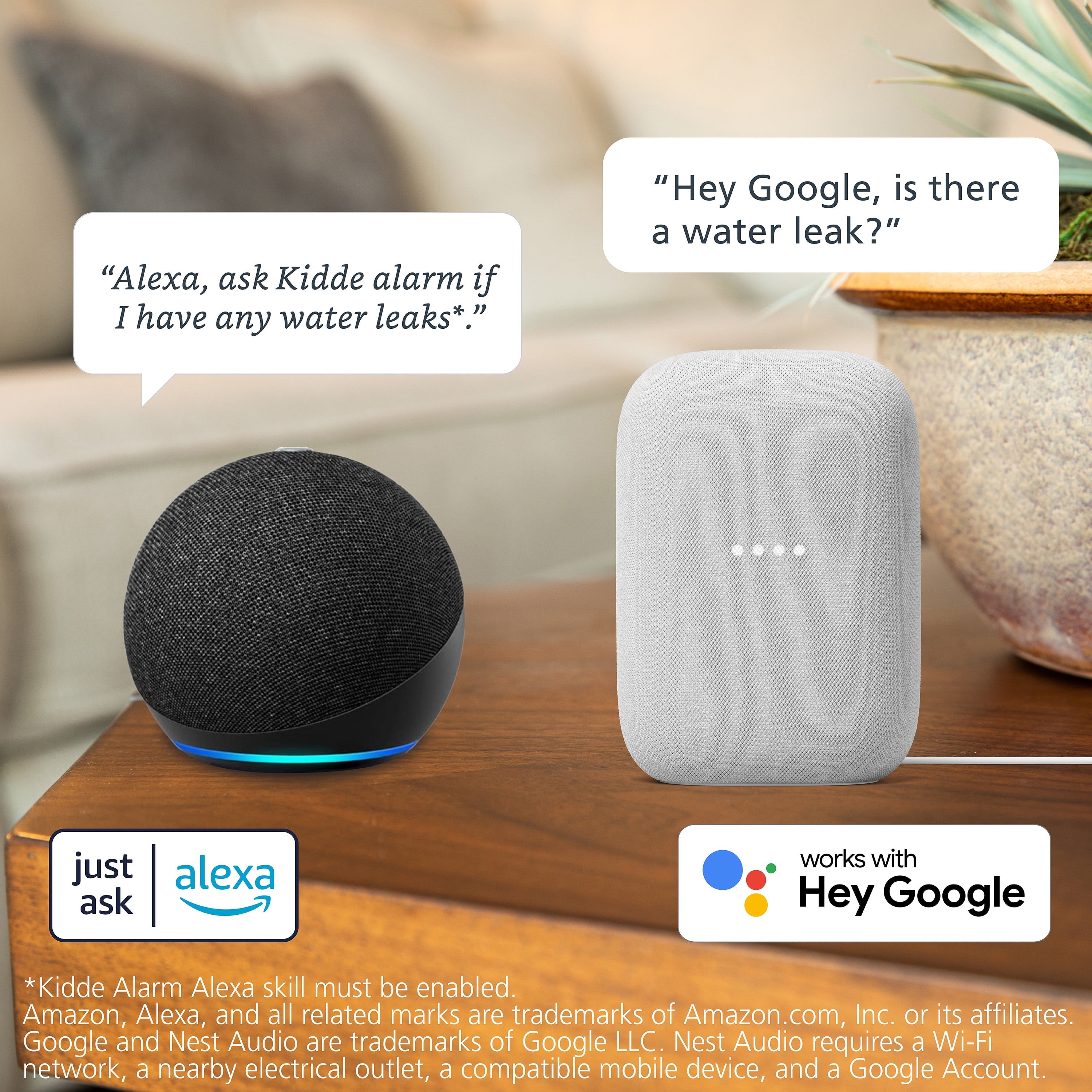 Battery Operated Smart Water Leak Detector & Freeze Alarm with Wi-Fi