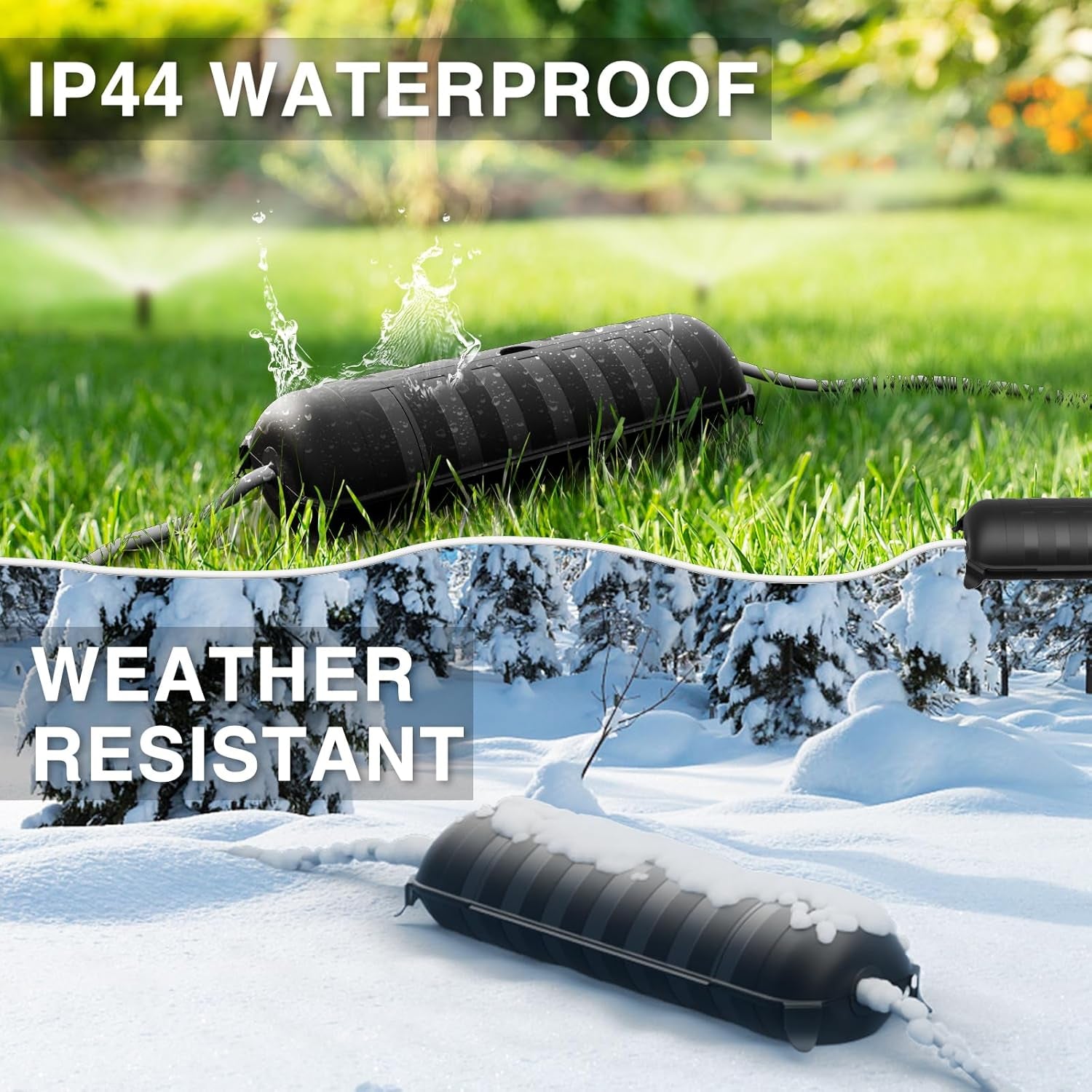 Outdoor Extension Cord Safety Cover with Waterproof Protector Seal, Weatherproof