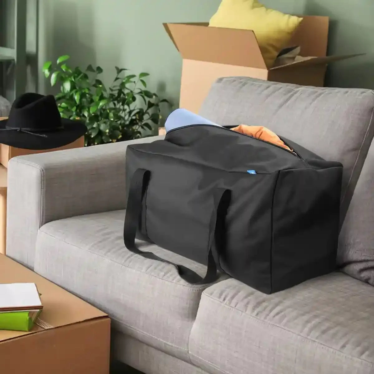 COOLBEBE 24X12X12 Inch Travel Duffle Bag (53L), Mid-Size Weekender for Overnight Trips, Camping, and Sports Gear Hauling, Water Resistant, Black