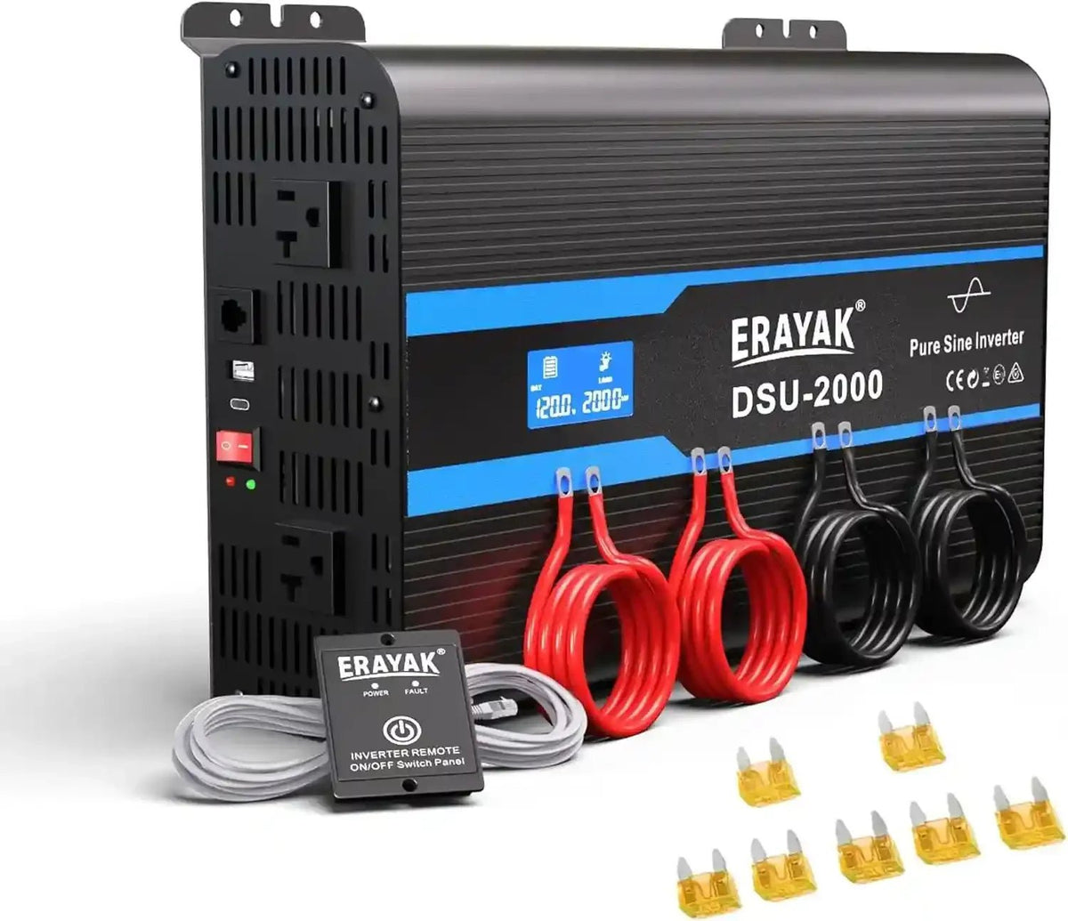 ERAYAK 2000W Pure Sine Wave Inverter 12V to 120V AC