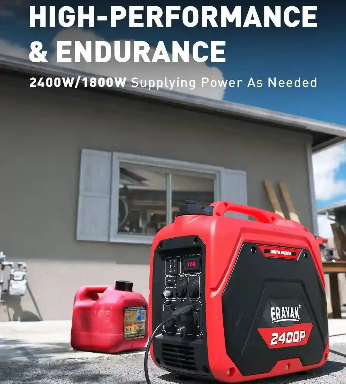 Erayak 2400 Watt Portable Inverter Generator - Quiet Reliable Power for Home, RV, and Emergencies | 2400P - Erayak Power