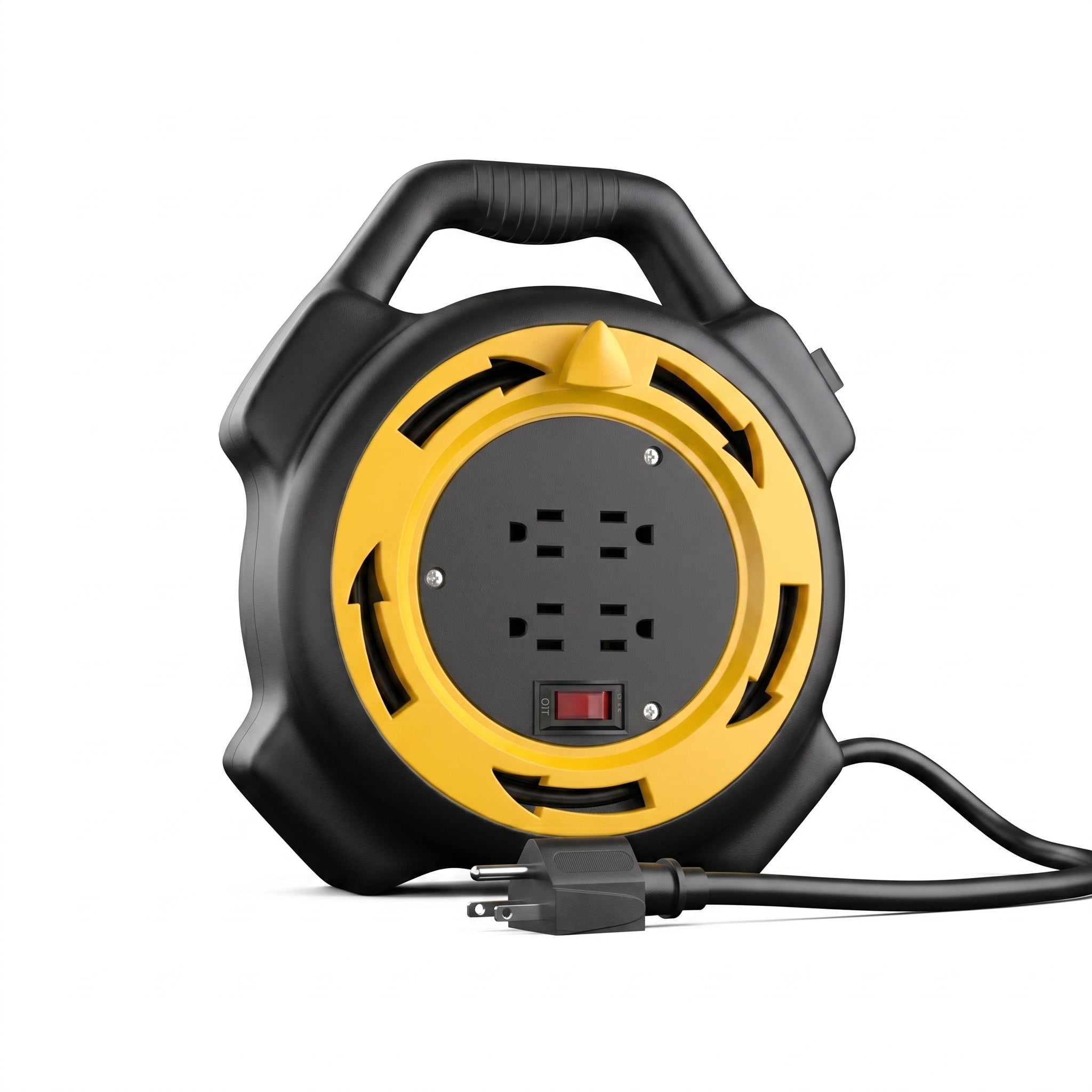 Erayak 25ft Retractable Extension Cord Reel, Hand Wind, 15 Amp 16/3 AWG SJTW - Erayak Power - Extension Cord Reel - EK-25FT-TEC-FBA