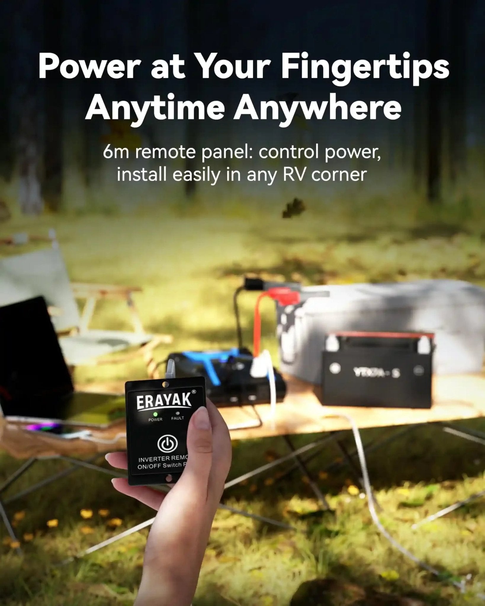 Erayak 3000W Power Inverter, 12V DC to 120V AC, LCD Display, Modified Sine Wave, Remote Control, Direct - Connect Terminal, for RV, Truck, Solar System, Home Backup - Erayak Power