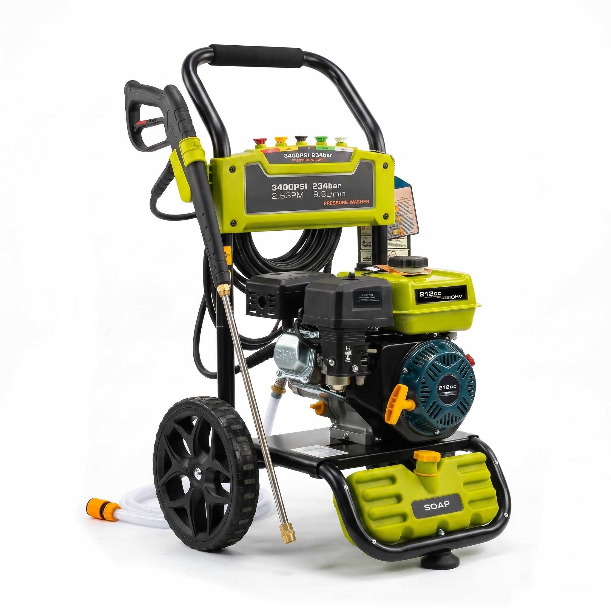 Erayak 3400 PSI Gas Pressure Washer - 2.6 GPM Heavy Duty Power Washer with 212cc OHV Engine for Siding, Decks, and Driveways - Erayak Power -
