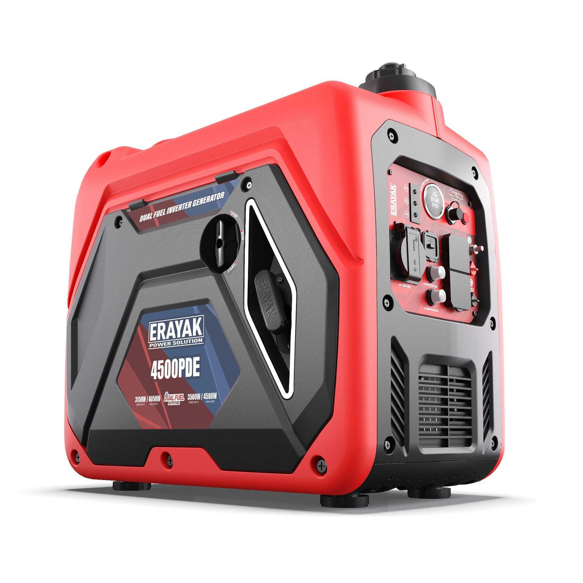 Erayak 4500PD 4500W Dual-Fuel Inverter Generator for RV & Home Backup - Erayak Power - Portable Inverter Generator - EK-4500PDE