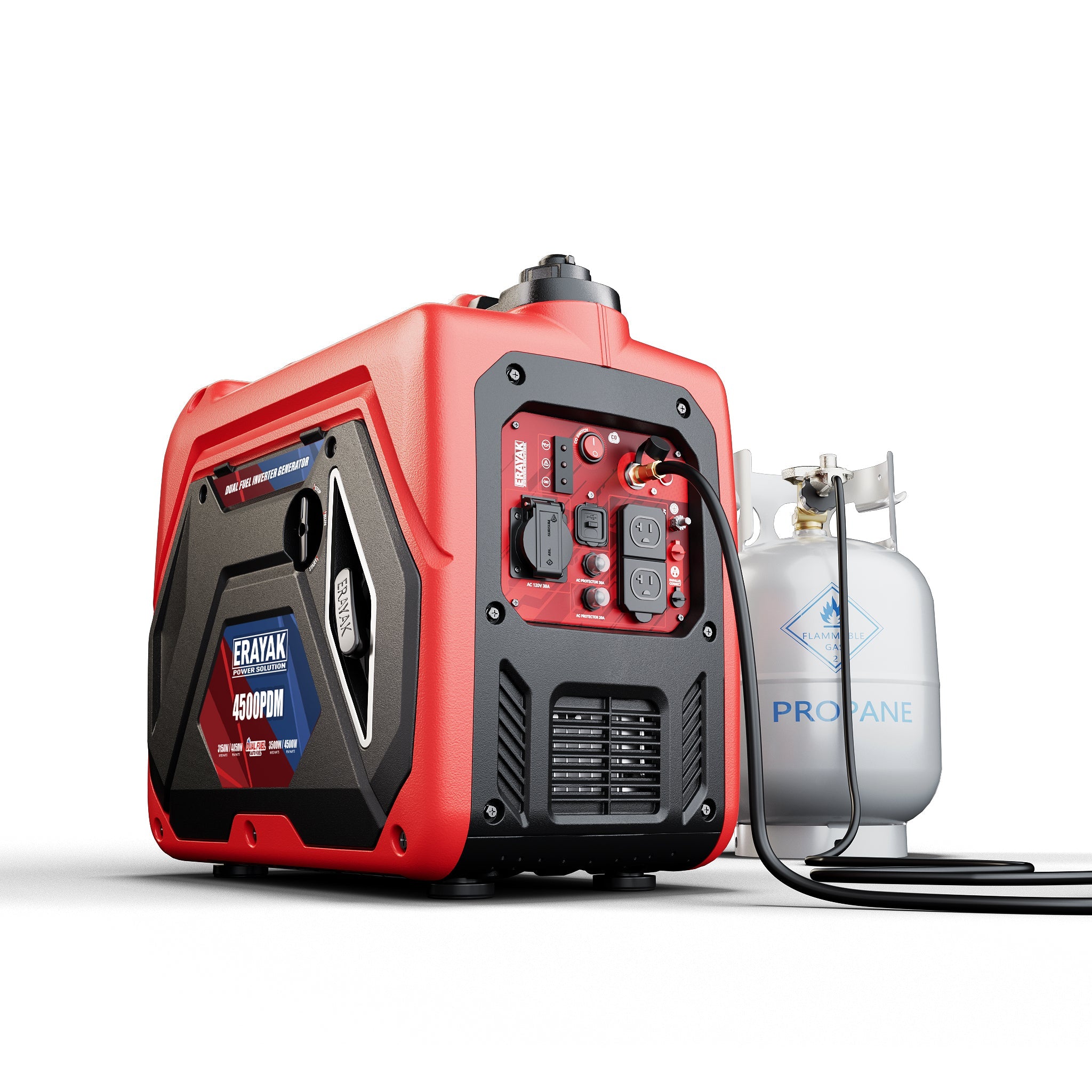 Erayak 4500W Dual-Fuel Inverter Generator | 4500PDM - Erayak Power - Portable Inverter Generator - US-4500PDM-Single