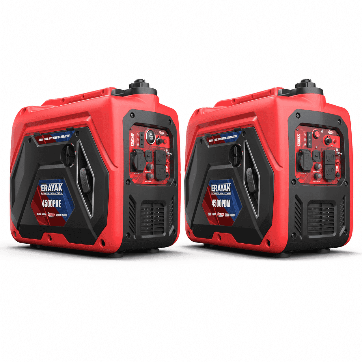 Erayak 4500W Dual - Fuel Inverter Generator – Quiet Gas & Propane, 30Amp RV Ready, Portable Home Backup Power - Erayak Power - Portable Inverter Generator - EK-4500PDE
