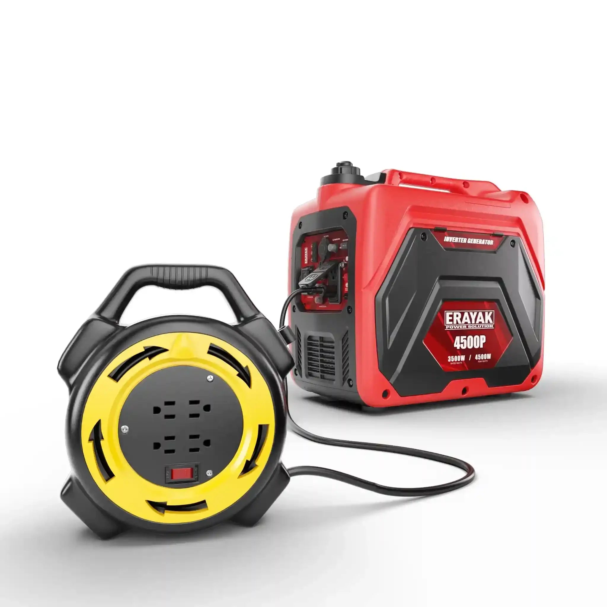 Erayak 4500W Inverter Generator and a 25FT Retractable Extension Cord Reel Bundle - Erayak Power