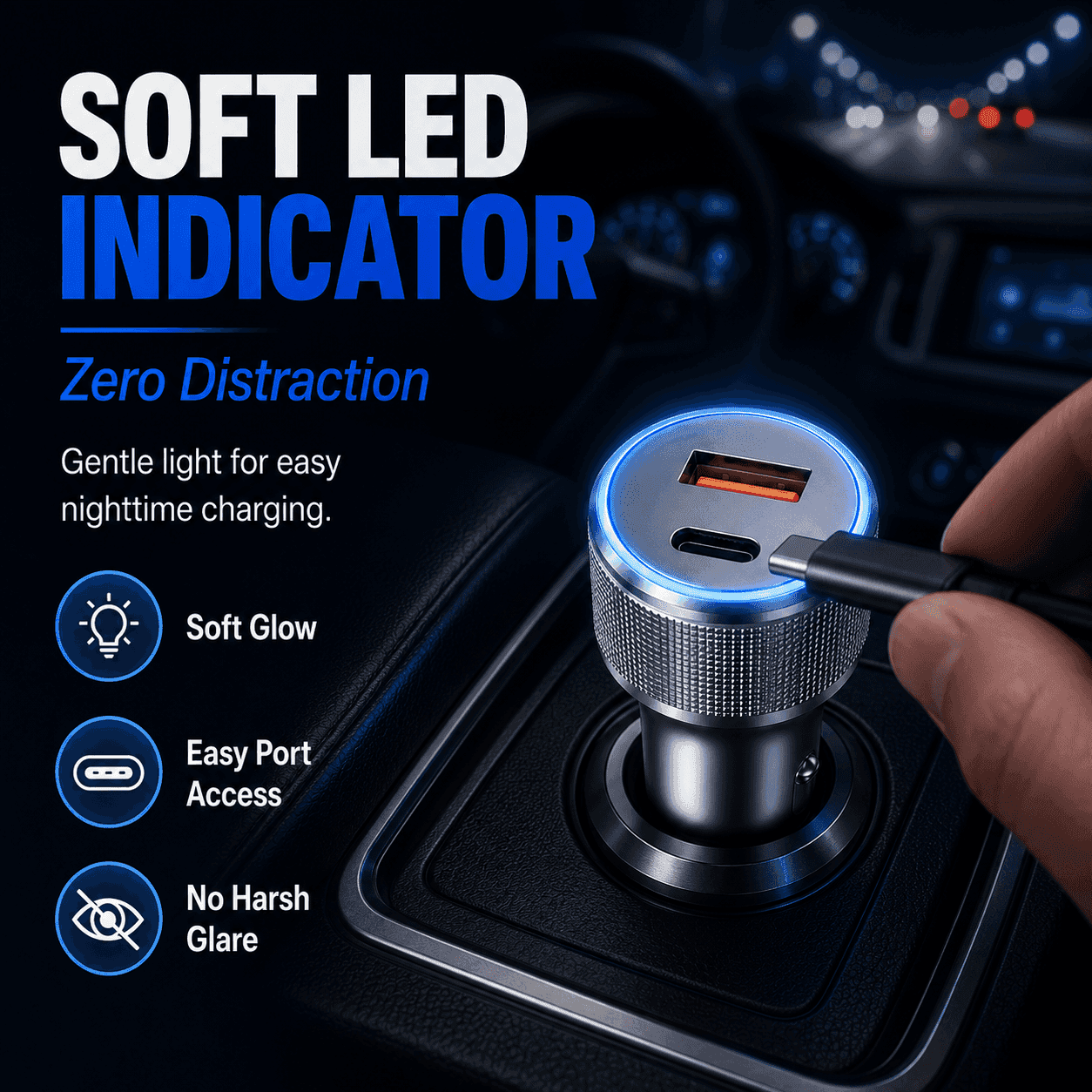ERAYAK 54W Fast Car Charger | Dual USB-C PD 3.0 & QC 3.0 with LED Display - Erayak Power - Car charger - InverterTANK-50W-US