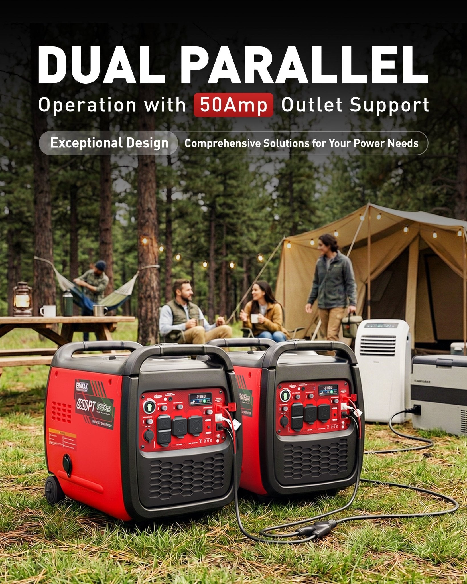 Erayak 6800W Portable Inverter Generator - 120V/240V Home Backup | Dual Fuel & Tri - Fuel Ready - Erayak Power