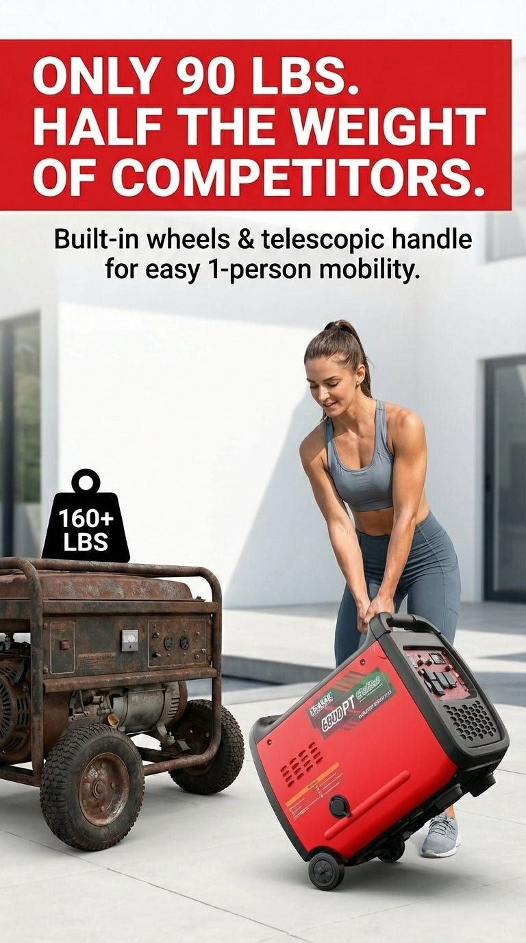 Erayak 6800W Portable Inverter Generator - 120V/240V Home Backup | Dual Fuel & Tri - Fuel Ready - Erayak Power