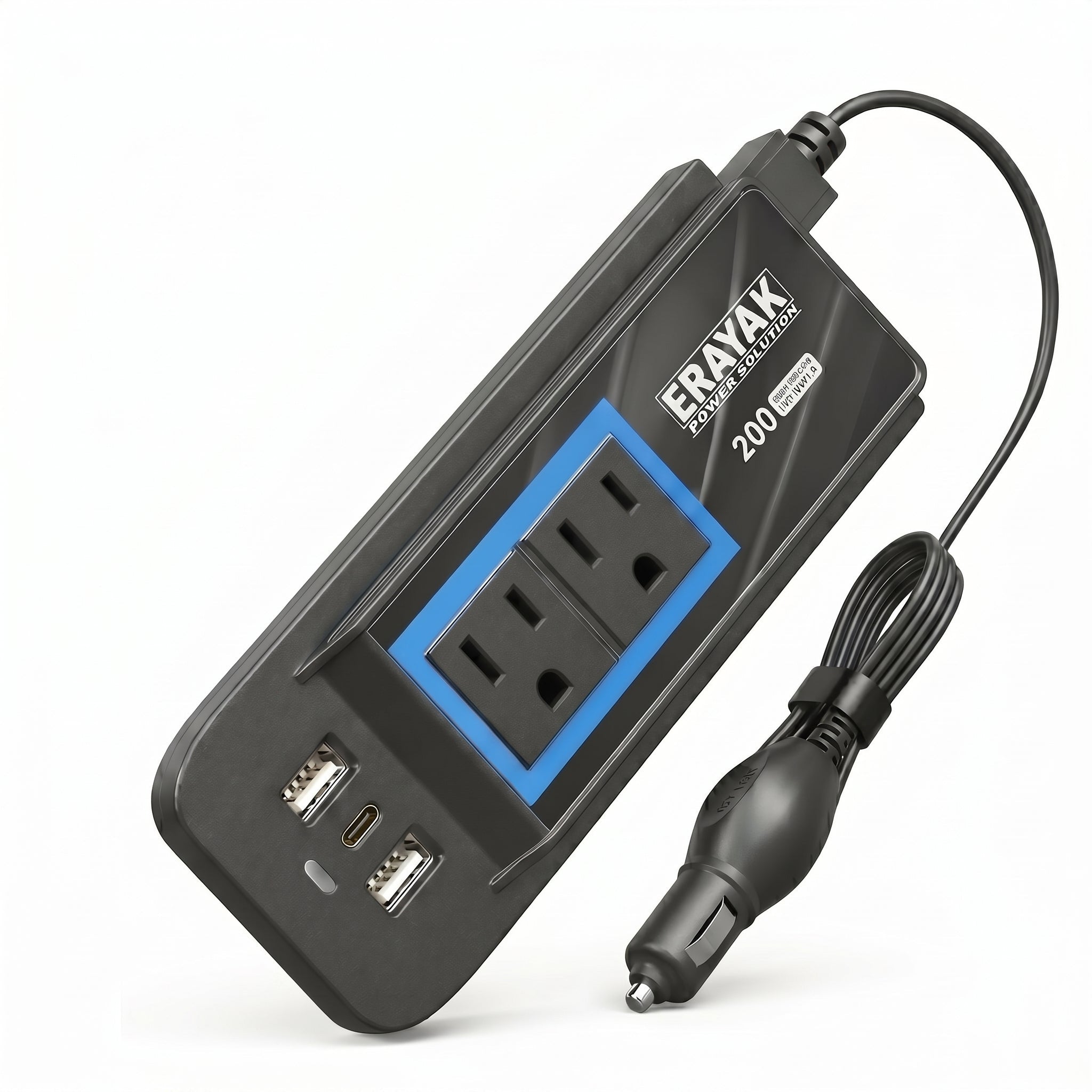 ERAYAK TANK200 200W Car Power Inverter with 30W USB-C PD - Erayak Power - Car charger - EK-TANK200