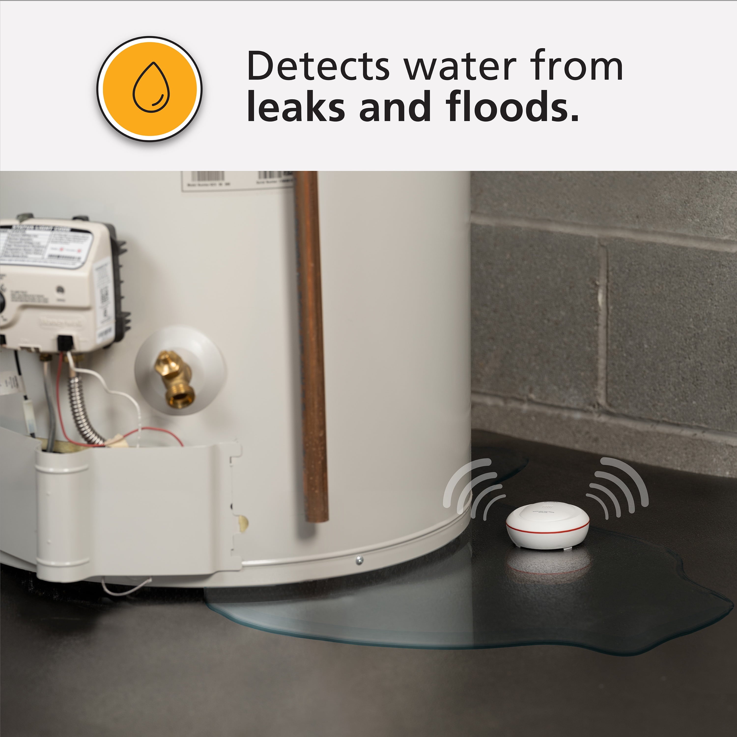Battery Operated Smart Water Leak Detector & Freeze Alarm with Wi-Fi
