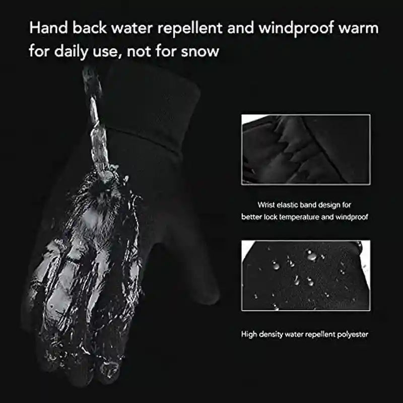 Kids Gloves Winter Waterproof Coating Warm Thick Fleece Touchscreen Anti-Slip for Boys Girls 3-15 Years Cycling School