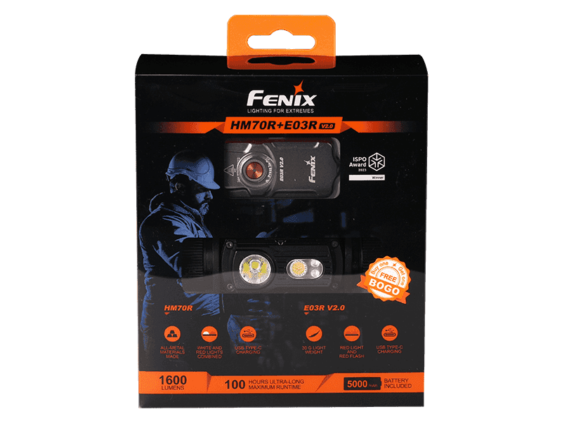 Fenix HM70R Rechargeable LED Headlamp - 1600 Lumens