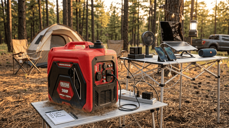 Camping Generator for Lights, Fans, and Phone Charging - Erayak Power