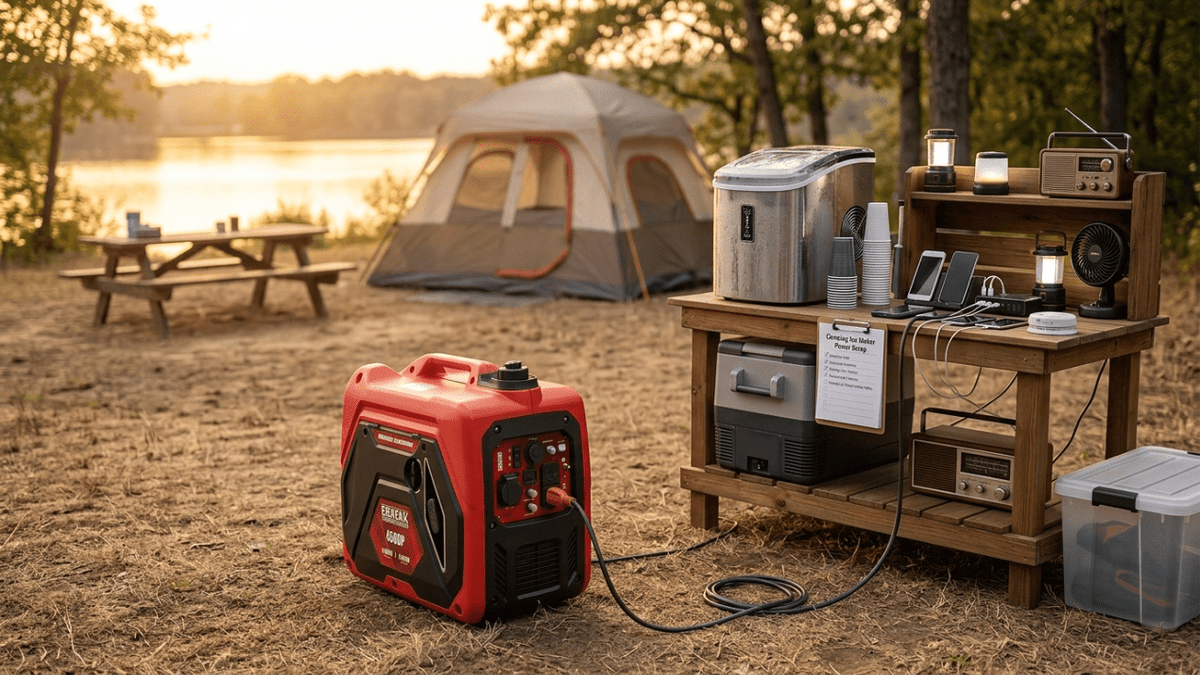 Camping Ice Maker Power Setup: Generator Guide for Ice, Coolers and Outdoor Drinks - Erayak Power