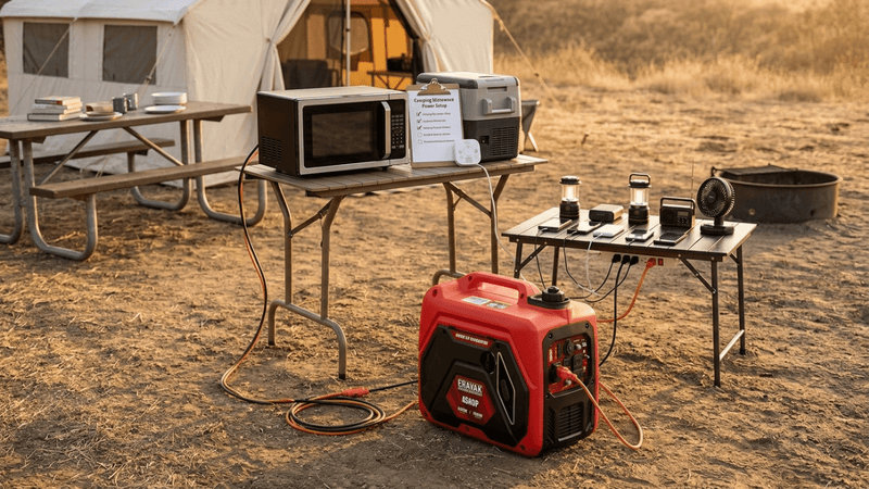 Camping Microwave Power Setup: Generator Guide for Heating Food Outdoors - Erayak Power