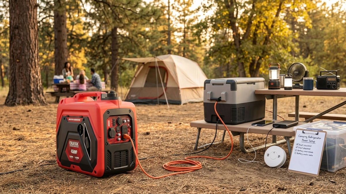 Camping Refrigerator Power Setup: Generator Guide for Portable Fridges and Coolers - Erayak Power